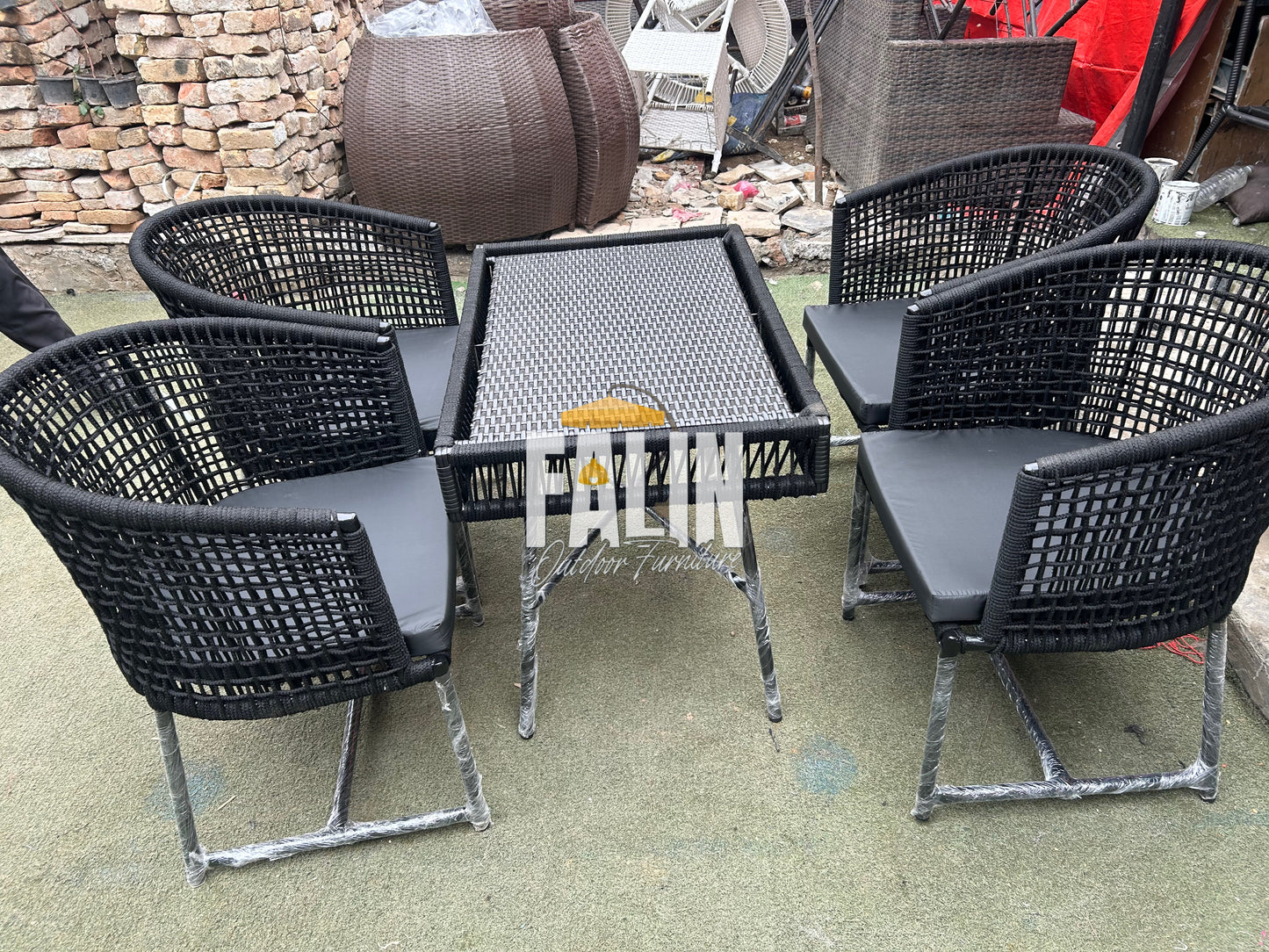 🌿 Cafe Zone Rope Dining Set – 4 Seater 🌿