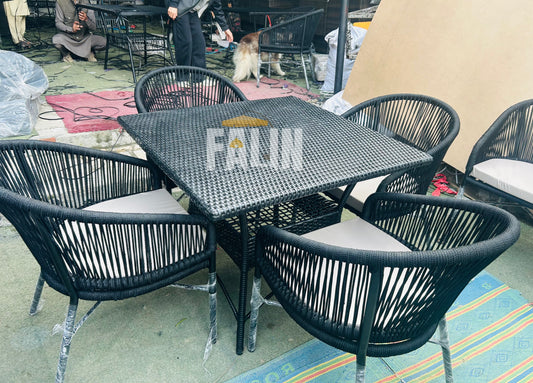 🌿 Outdoor Rope Dining Set – 4 Seater 🌿