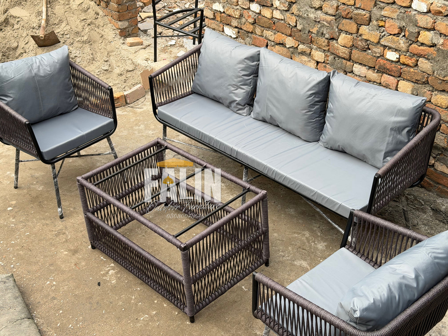 5 Seater Rope Sofa Set