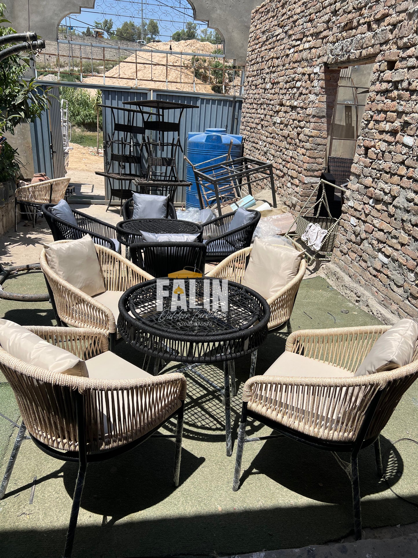 🌿 Cafe Zone Rope Dining Set – 4 Seater 🌿
