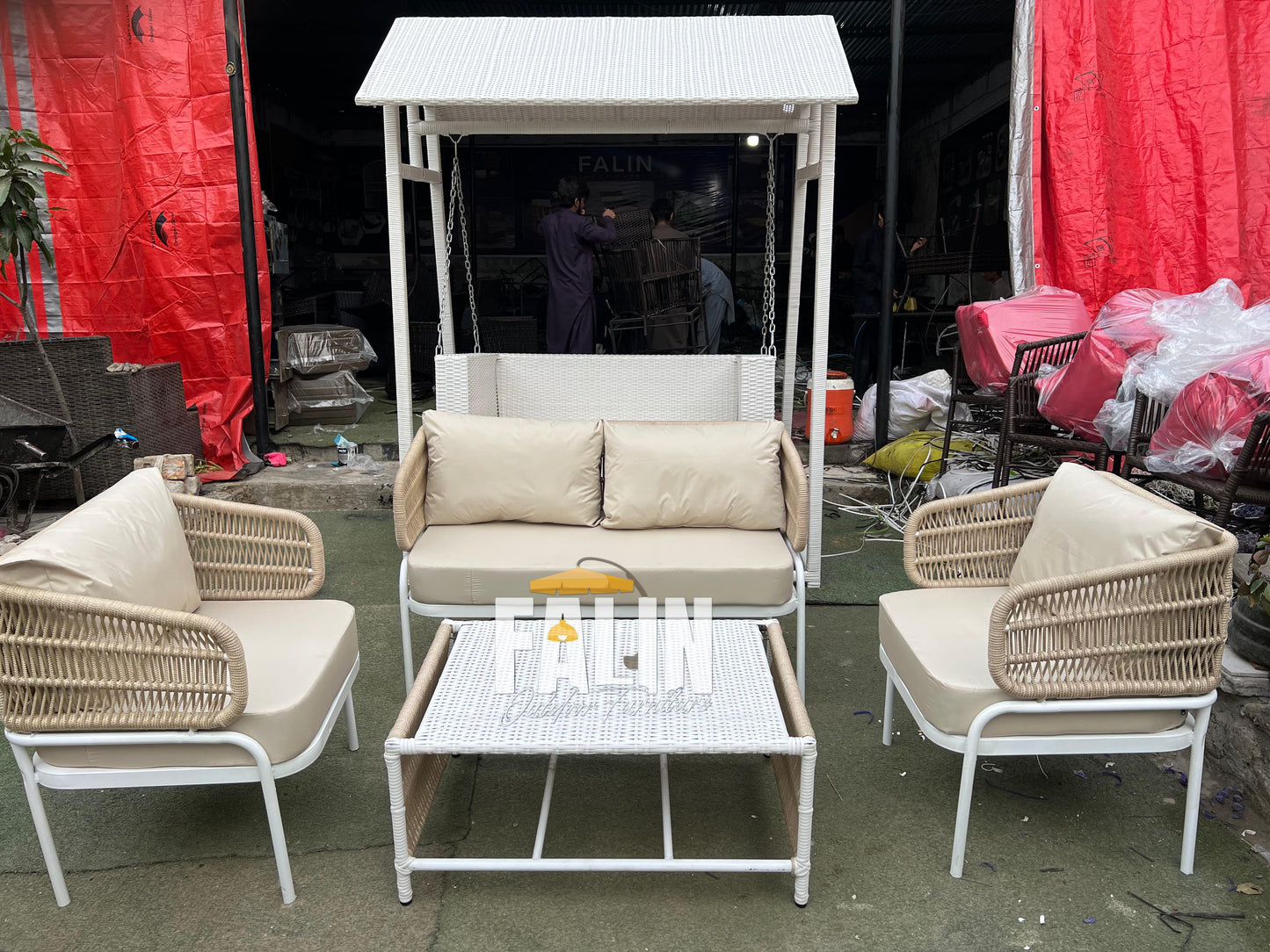4 Seater Rope Sofa Set