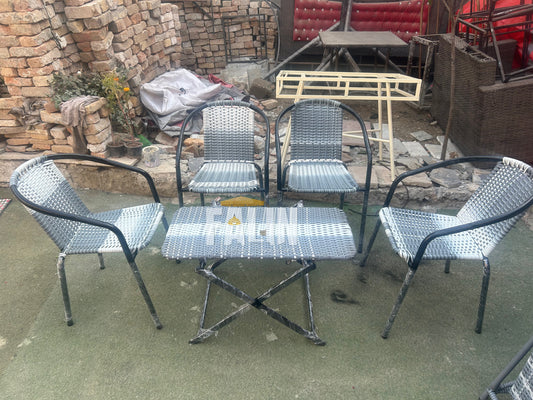 🌿 Short space Outdoor Rope Coffee Set – 4+1 🌿