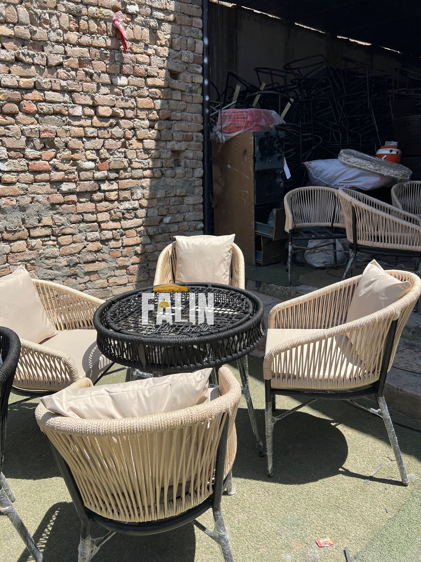 🌿 Cafe Zone Rope Dining Set – 4 Seater 🌿