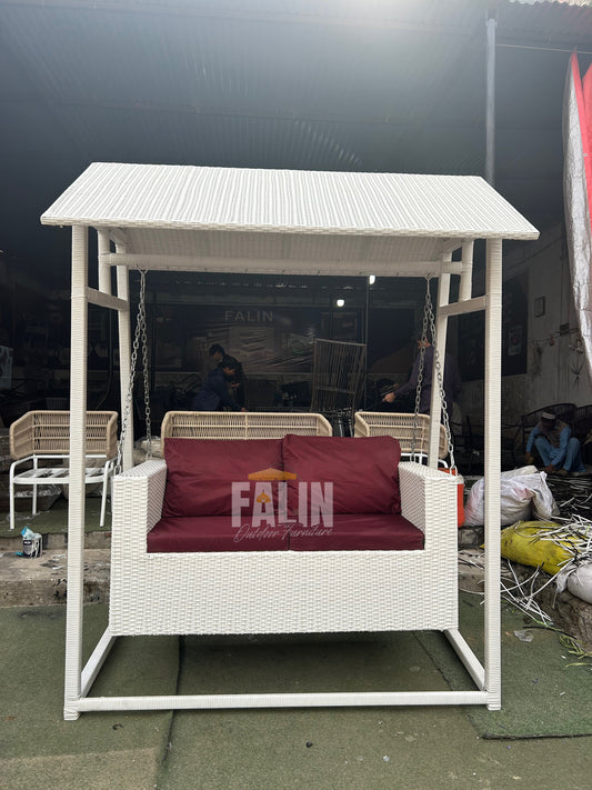 🌿 2 Seater Canopy Rattan Swing Sofa 🌿