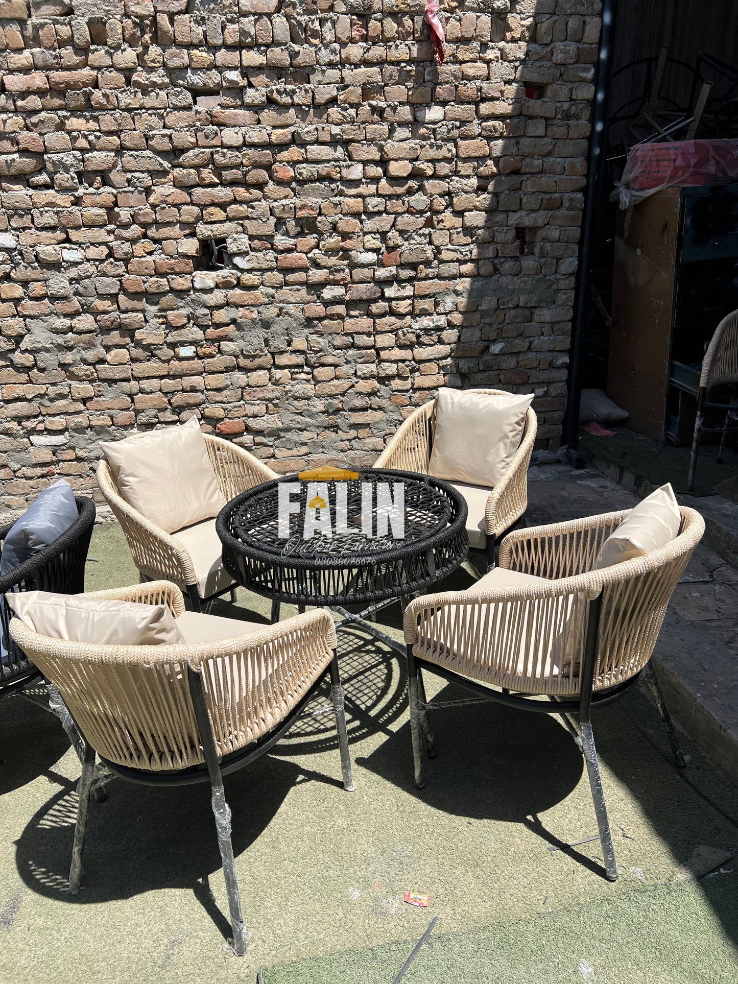🌿 Cafe Zone Rope Dining Set – 4 Seater 🌿