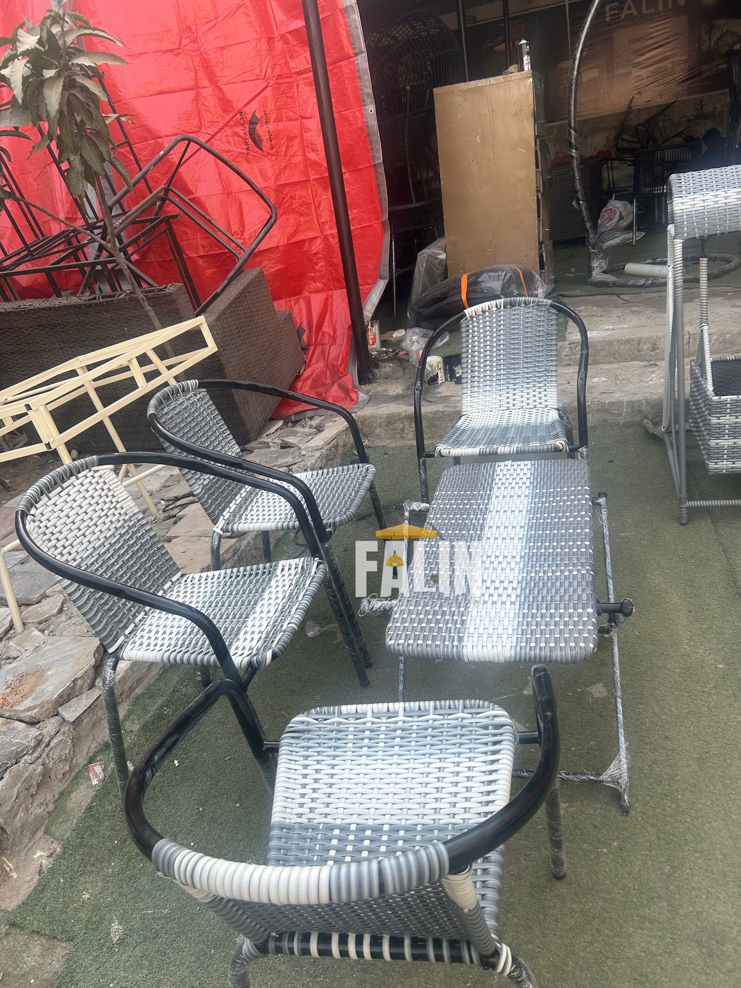 🌿 Short space Outdoor Rope Coffee Set – 4+1 🌿