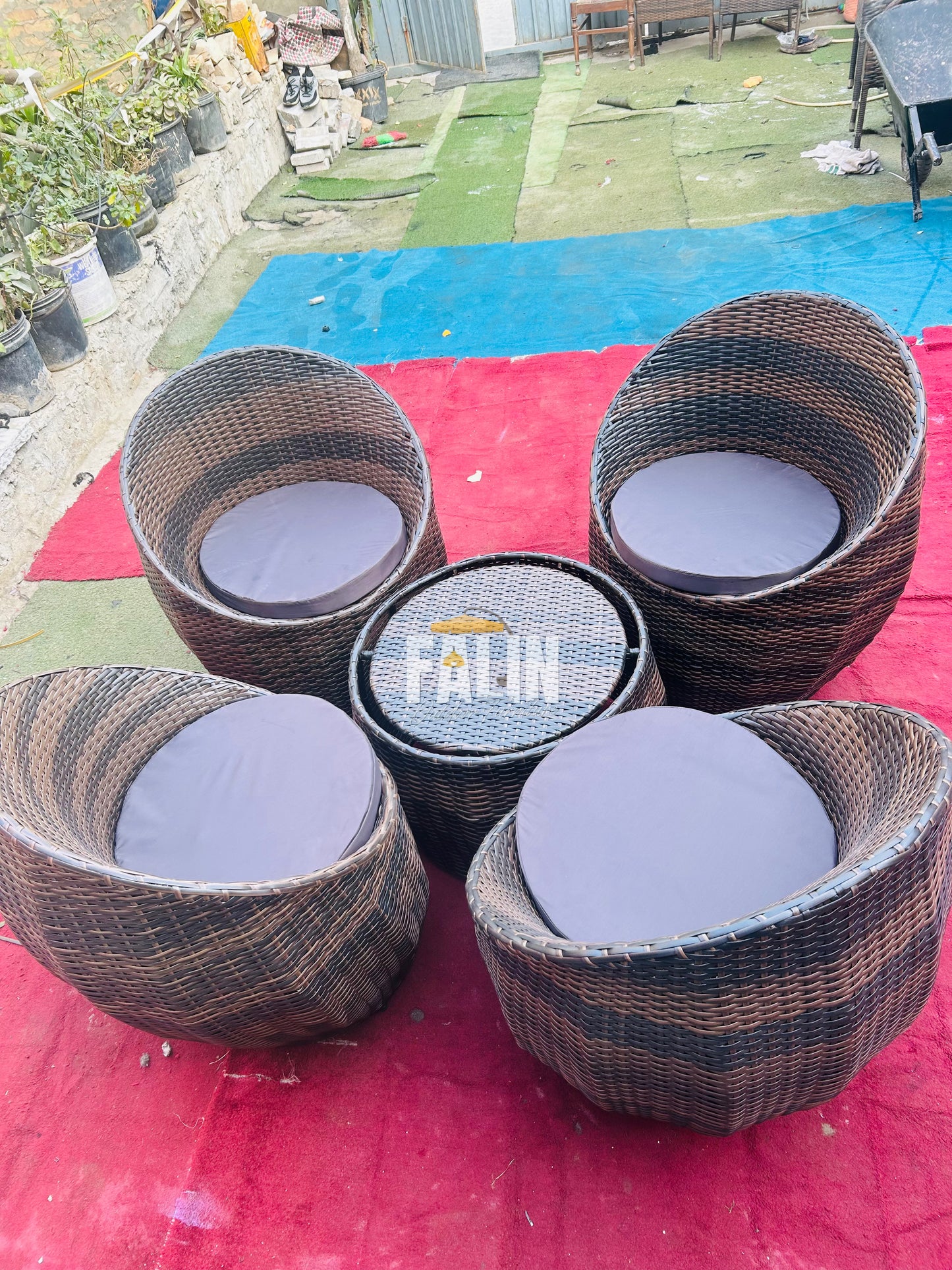 🪑 Round Gopi Wicker Chair Set
