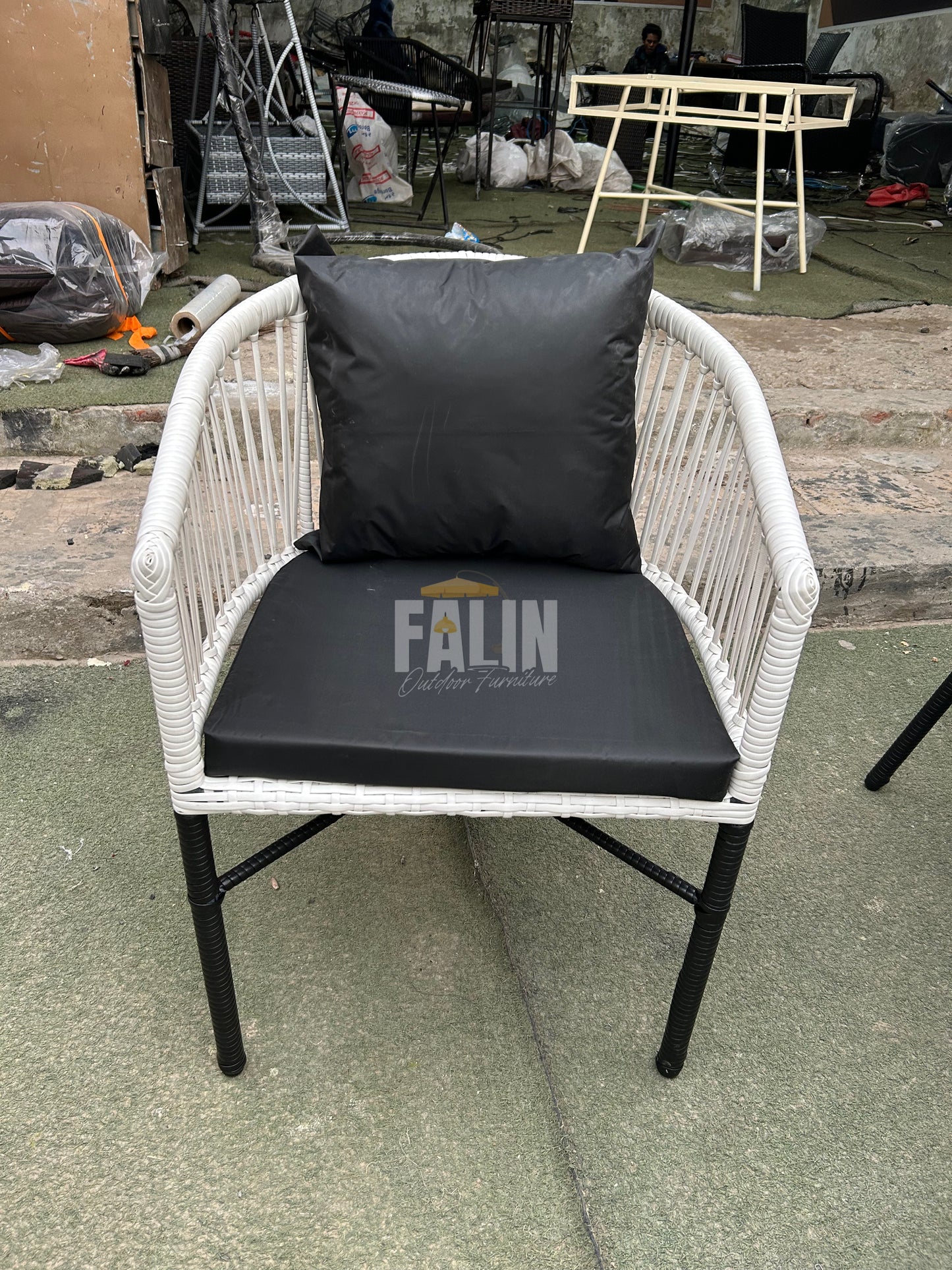 🌿 zigzag Rattan Outdoor Rope Dining Set – 4 Seater 🌿