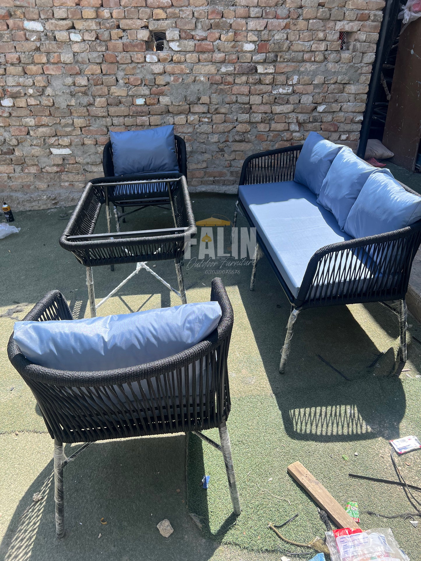 ✨ Elegant Outdoor Rope Dining sofa Set ✨
