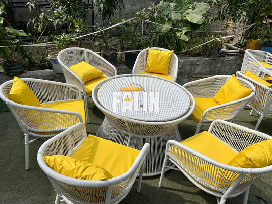 Round Rattan Dining Set